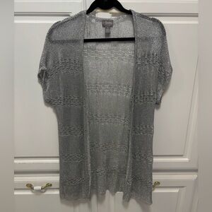 Chico’s Traveler Collection Glitz Cardigan Silver Women’s Size M Chico’s 1